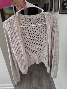Converse Open-Knit Cardigan Sweater - Cream Beige